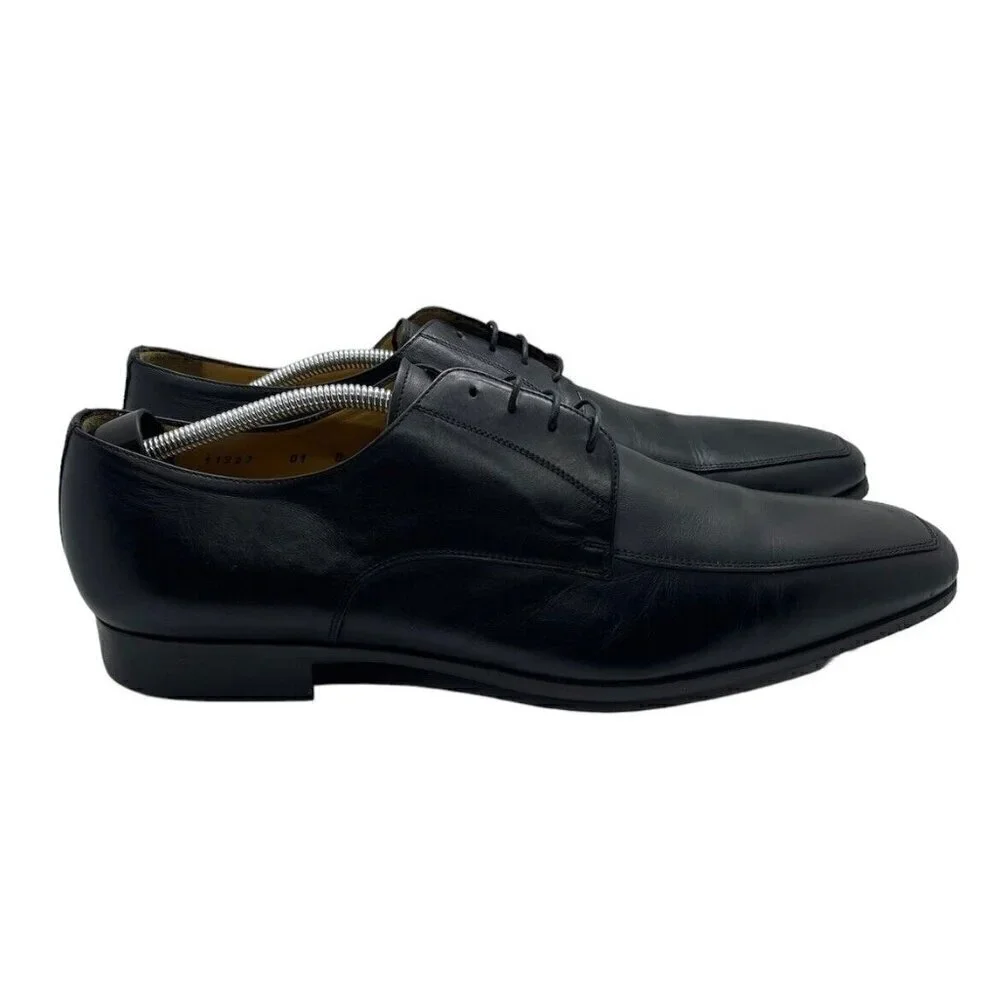 Santoni Men's Size 13D Black Classic Oxford Made in Italy Loafers Shoes 11927